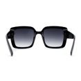 thumbnail image 2 of Womens Rectangle Rimless Thick Plastic Retro Designer Sunglasses Black Smoke, 2 of 4