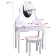 thumbnail image 4 of AKDSteel Girls Vanity Desk Set, Wood Makeup Dressing Table with Oval Mirror and Lights, Stool, 3 Colors Lighting Modes, Vanity Table with 5 Drawers, Makeup Vanity Set with Mirror and Stool for Girls, 4 of 6