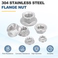thumbnail image 4 of 30 Pcs M5x0.8mm Serrated Flange Hex Lock Nuts, 304 Stainless Steel Metric Nut, 4 of 6