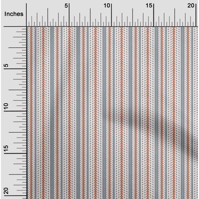 oneOone Cotton Poplin Fabric Stripe|Diamond & Triangle Geometric Print Sewing Fabric BTY 56 Inch Wide