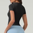 thumbnail image 4 of Yuyuzo Hauts d'Entraînement pour Femmes T-Shirts à Manches Courtes Col Rond T-Shirts Extensibles Ajustés T-Shirts Basiques, 4 of 4
