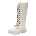thumbnail image 1 of Gubotare Girls Riding Boots Girls Knee High Fashion Riding Boots Size 1.5 (Beige,Big Kids 1.5), 1 of 8
