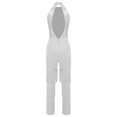 thumbnail image 4 of Kaerm Women's Sequins Fringe Sleeveless Ballroom Latin Salsa Rumba Dance Jumpsuit Silver M, 4 of 6