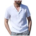 thumbnail image 1 of Fridja Chemise Habillée pour Homme d'Été, Couleur Unie, Col Rabattu, Manches Courtes, Imprimée Performance, Boutonnée, Chemise de Jeu de Quilles Décontractée pour la Maison et les Loisirs (Blanc, M), 1 of 5