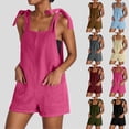 thumbnail image 4 of yoeyez Womens Jumpsuits And Rompers Casual,Ladies Corduroy Adjustable Straps Rompers Sleeveless Solid Color Shorts Overalls With Pockets Brown,M, 4 of 7