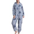 thumbnail image 2 of Pyjama une Pièce Floue, Élégant Doux Pyjama Chaud Combinaison pour la Maison, 2 of 5