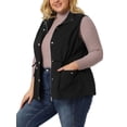 thumbnail image 4 of GRACE & GRANDEUR Women's Plus Size Cargo Pocket Drawstring Waist Vest Jacket, 4 of 6