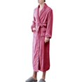 thumbnail image 2 of Women'S Double Pocket Flannel Bathrobe Soft And Warm Double Faced Velvet Bathrobe Pajamas And Home Wear Bathrobe Robe, 2 of 6