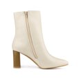 thumbnail image 3 of Unique Bargains Women's Side Zip Pointed Toe Block Heels Ankle Boots Nude (Size 6), 3 of 6