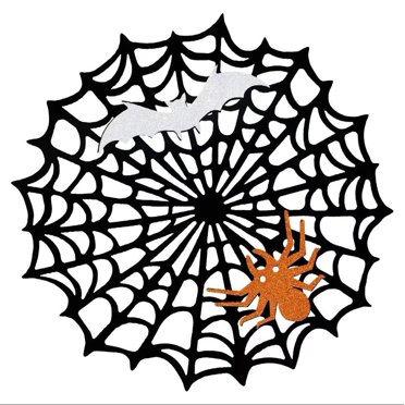 Halloween Spiderweb Insulated Placemats - 26cm Round Felt Table Mats for Holiday Party Decor, Heat-Resistant, Non-Slip, Decorative Drying Mats for Feasts, Family Gatherings (Set of 10)