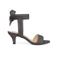 thumbnail image 3 of BLISSFUL STEP Women Open Toe Ankle Bow Tie Mid Heels Sandals Grey 9.5, 3 of 7