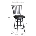 thumbnail image 3 of Stellan Commercial Grade Black Metal Swivel Counter Stool, 3 of 8