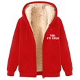 thumbnail image 1 of LOVZFMLL Jackets for Women's Fashionable Printed Fleece Hooded Sweatshirt Jacket, 1 of 2