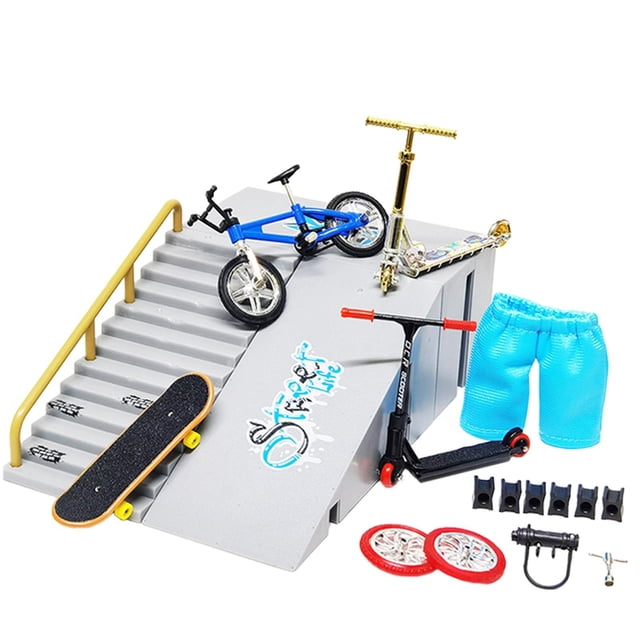 Esquirla Finger Skateboard Bike Kid Toys Practicing Matching Scooter Ramp Kit CDH-10