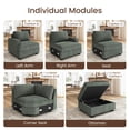 thumbnail image 3 of HONBAY Left Arm of Modular Sectional Corduroy Sofas, Green, 3 of 5
