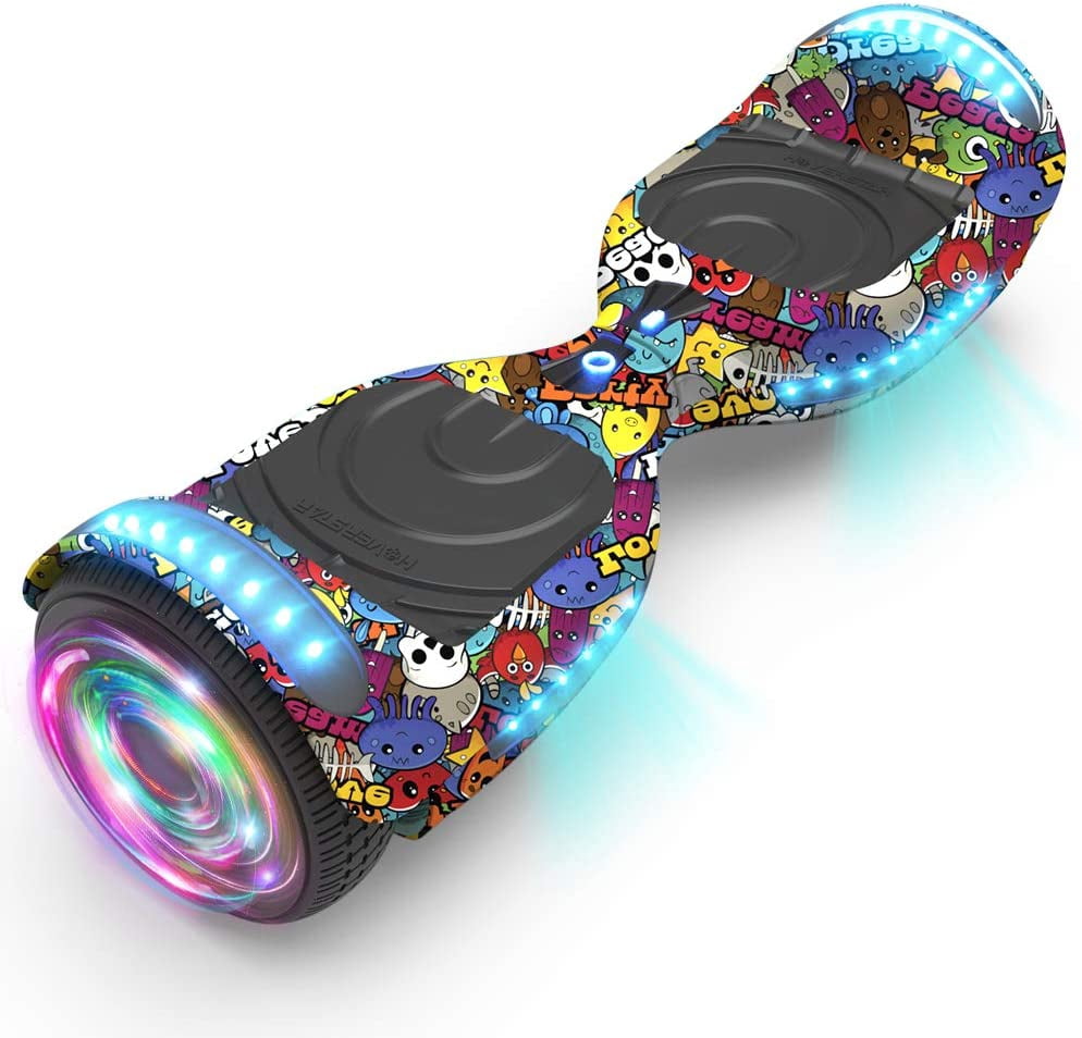 Hoverboard pour Ados et Adultes (Système hoverstar 2.0), Couleur Chrome et Design Coloré Hooverboard Haut-Parleur Bluetooth Huverboard avec Lumière LED Roues Clignotantes Trottinette Électrique Auto-Équilibrée Certifiée
