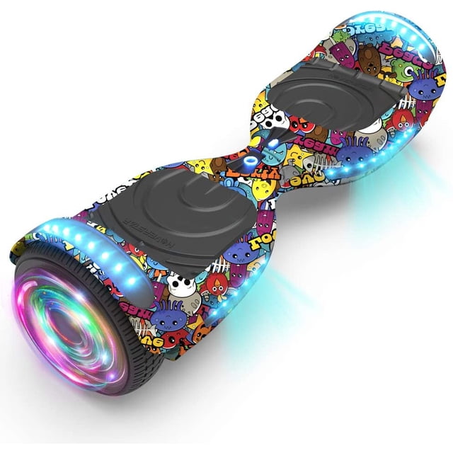 Hoverboard pour Ados et Adultes (Système hoverstar 2.0), Couleur Chrome et Design Coloré Hooverboard Haut-Parleur Bluetooth Huverboard avec Lumière LED Roues Clignotantes Trottinette Électrique Auto-Équilibrée Certifiée