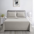 thumbnail image 4 of Marina Decoration Ultra Soft Silky Deep Pocket Solid Rayon from Bamboo Bedding All Season Sheet Set, Taupe Color, 4 of 7