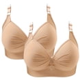 thumbnail image 1 of Birdeem 2Pcs Womans Printing Gathered Together Large Size Daily Bra Underwear No Rims, 1 of 10