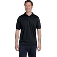 thumbnail image 3 of Hanes Cotton-Blend Men`s Jersey Polo, XL, Black, 3 of 5