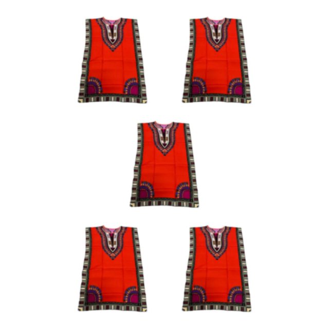 maskred Robe de Vacances de Plage de Mode pour Femmes Boho Ethnique Élégante Robe en Vrac Orange 5Set