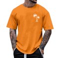 thumbnail image 1 of Pisexur Shirts for Man T Hommes Mode Décontractée Imprimé Col Rond Pull T-Shirt Manches Courtes Blouse Orange,S Chemises de Golf Hommes & Chemises Hommes, 1 of 6