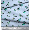 thumbnail image 3 of Soimoi Blue Poly Georgette Fabric Artistic Bird Print Sewing Fabric Yard 52 Inch Wide, 3 of 3