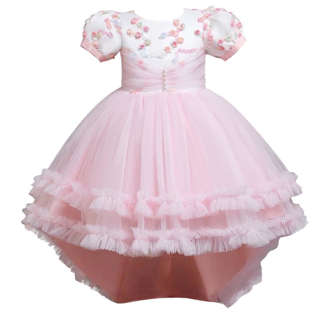 Robes de Princesse pour Filles Robes pour Enfants Filles Robe de Princesse Sans Manches Robe en Maille Fleur Robes pour Petites Filles Robes Fleuries pour Filles