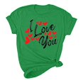 thumbnail image 5 of Pisexur T-shirt de la Saint-Valentin pour Femmes, Imprimé Amour, Manches Courtes, Col Rond, 5 of 5