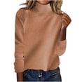 thumbnail image 1 of Chbgutlmr Chandails pour Femmes Raglan à Manches Longues Col Montant Ample Décontracté Chandail à Enfiler Automne Hiver Col Roulé Hauts Chandail, 1 of 6
