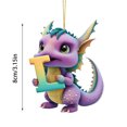 thumbnail image 3 of Fridja Personalized Dinosaur Christmas Ornament 26 Letters Hanging Pendant Ornaments 2024 Plastic Initial Monogram Xmas Tree Decorations with Hanging Rope Unique Customized Fun Gift for Kids (L), 3 of 4