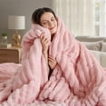 thumbnail image 3 of Regency Heights Twin/Twin XL Size Comforter Set, Fluffy Ribbed Plush Comforter Set, 2-Piece Bedding Set, Pink, 3 of 7