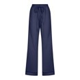 thumbnail image 4 of VEKDONE Womens Linen Long Pants Navy XXL, 4 of 4