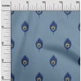 thumbnail image 1 of oneOone Silk Tabby Fabric Peacock Feather Ikat Print Sewing Fabric BTY 42 Inch Wide, 1 of 1