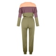 thumbnail image 4 of Mrat Vacation Outfits for Women 2 Piece Jogging Sets Color Block Polyester Long Sleeve Sweatsuits Sets Two Piece Track Suits Drawstring High Waist Pants Set Comfy Outfits Q-Army Green 5XL, 4 of 5