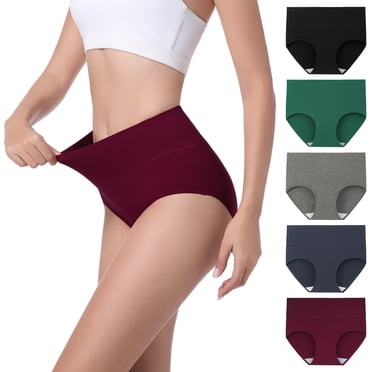 INNERSY Women's High Waist Briefs Soft Cotton Postpartum Underwear for Women 5 Pack(L,Vintage)