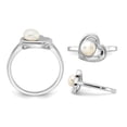 thumbnail image 4 of Sterling Silver Freshwater Cultured Pearl Heart Ring, 4 of 4