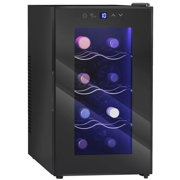 HOMCOM Freestanding Wine Cooler Refrigerator, 8 Bottle, Quiet Wine Fridge