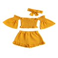 thumbnail image 2 of Manches Évasées à l'Épaule Tops Short Volant Bandeau Nœud Papillon, 2 of 6