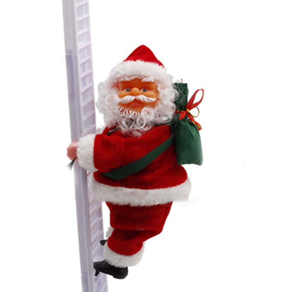 Electric Santa Claus Climbing Ladder Gift with Gift Bag for Kids Toy