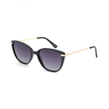 Lunettes de soleil polarisées Time & Tru noires et dorées œil de chat