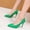 Green, variant on Hinvhai Womens Slip On Pointed Toe Leather Dress Heels Clearance Bridal Stiletto High Heel Pumps Shoes Black 6.5(38)