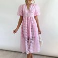 thumbnail image 2 of Ketyyh-chn99 Robes Élégantes pour Femmes Grande Taille Robe d'Été Robe Extensible Robe Droite Unie pour Vacances Robe à Enfiler Robe de Plage Rose,P, 2 of 4