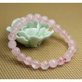 thumbnail image 3 of Natural Rose Crystal Gemstone 8mm Round Beads Stretch Bracelet 7" Unisex, 3 of 5