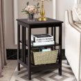 thumbnail image 4 of Patiojoy 2PCS 3-tier Side Table Nightstand Sofa End Table Storage Display Shelf Espresso, 4 of 10