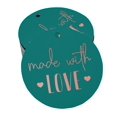 thumbnail image 1 of Inkdotpot 100 Pack Real Rose Gold Foil Paper Tags Made With Love Text Favor Hang Tags, 1 of 6