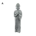 thumbnail image 1 of Ornement de Jardin Bouddha Debout Pierre en Résine Effet Zen Statue Extérieur Intérieur, 1 of 8