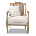 thumbnail image 2 of Baxton Studio Clemence Ivory Upholstered Whitewashed Wood Armchair, 2 of 10