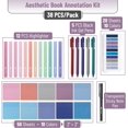 thumbnail image 2 of - Aesthetic Book Annotation Kit Aesthetic Highlighters and Gel Pens Transparent Sticky Notes Transparent Sticky Tabs for Books No Bleed Highlighters for Bible Pages No Bleed, 2 of 6