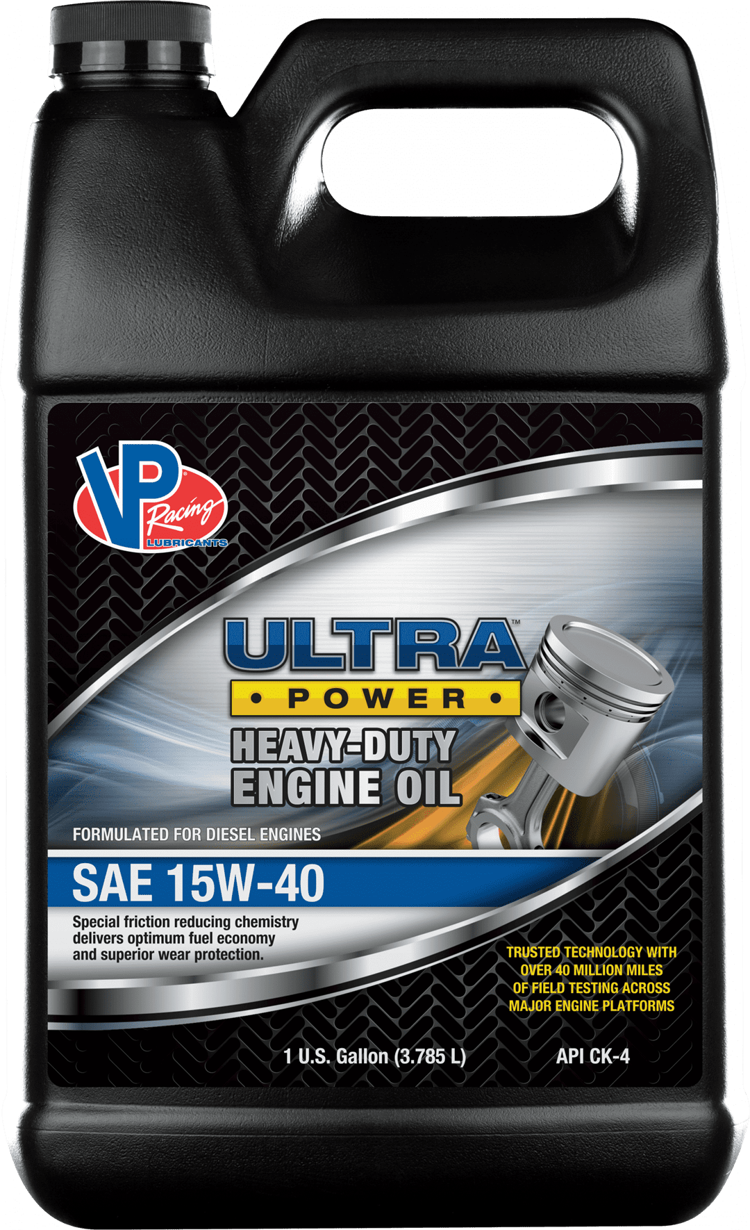 VP Racing Oil VP5915404 ULTRA POWER; SAE 15W-40; Synthetic Blend; 1 Quart Bottle; Single